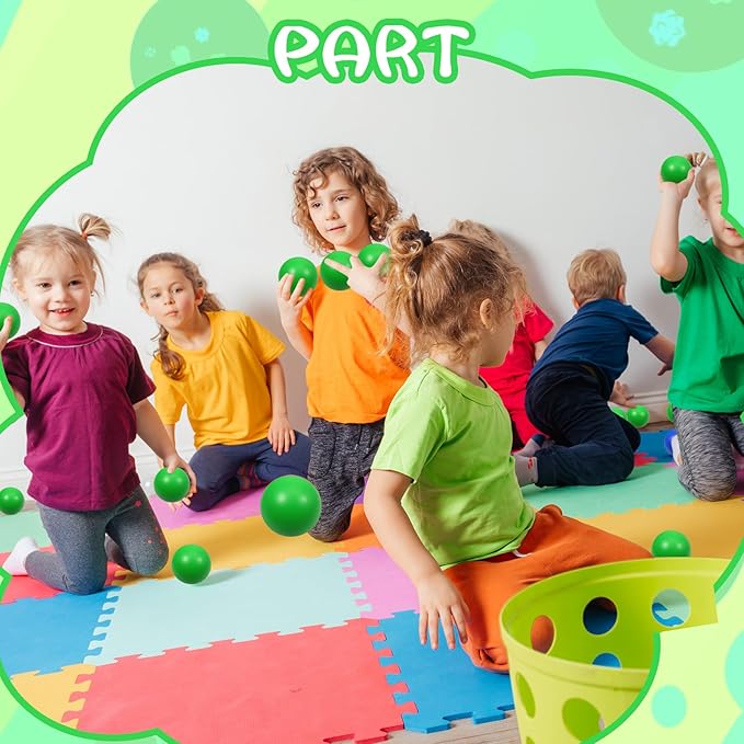12 Pcs Green Foam Stress Ball Squeeze Stress Relief Balls for Kids and Adults Hand Exercise Sensory Relief Toys for Anxiety ADHD Autism (Green)