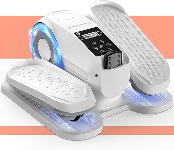 Under Desk Elliptical, Electric Leg Exerciser as Seen on TV for Seniors with 12 Adjustable Speed, Quiet Portable Electric Seated Pedal Exerciser Machine with Remote Control for Home Office