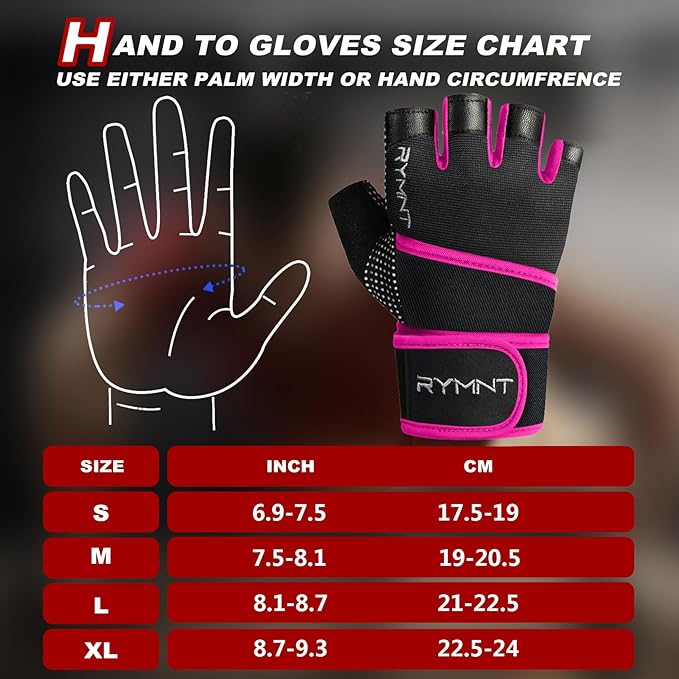 Workout Gloves with Wrist Wrap Support, Weight Lifting Gloves with Full Palm Protection & Extra Grip for Men Women Gym Exercise, Fitness, Weightlifting, Pull ups