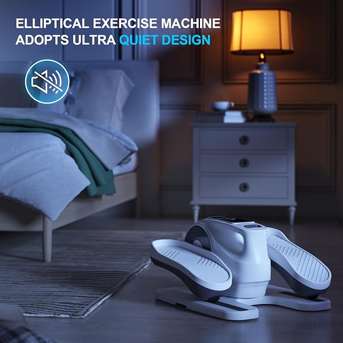Under Desk Elliptical Machine, Electric Ellipse Leg Exerciser as Seen on TV for Seniors, Seated Pedal Exerciser with Remote Control & 12 Adjustable Speed for Home Office