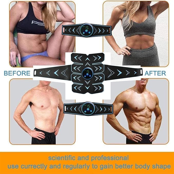 Fitness Belt, Abs Stimulator Muscle Toner, Ab Machine Trainer for All Body, Fitness Strength Training Workout Equipment for Men and Women