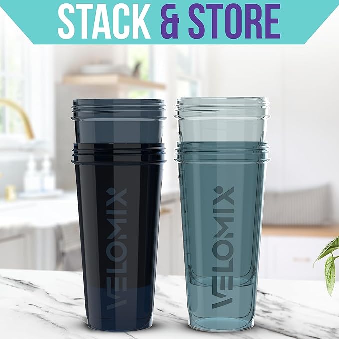 -4 PACK 28 Oz Protein Shaker Bottle for Protein Mixes - 4x Wire Whisk | Leak Proof Shaker Cups for Protein Shakes | Protein Shaker Bottle Pack | Protein Shake Cup (Aqua Depths)