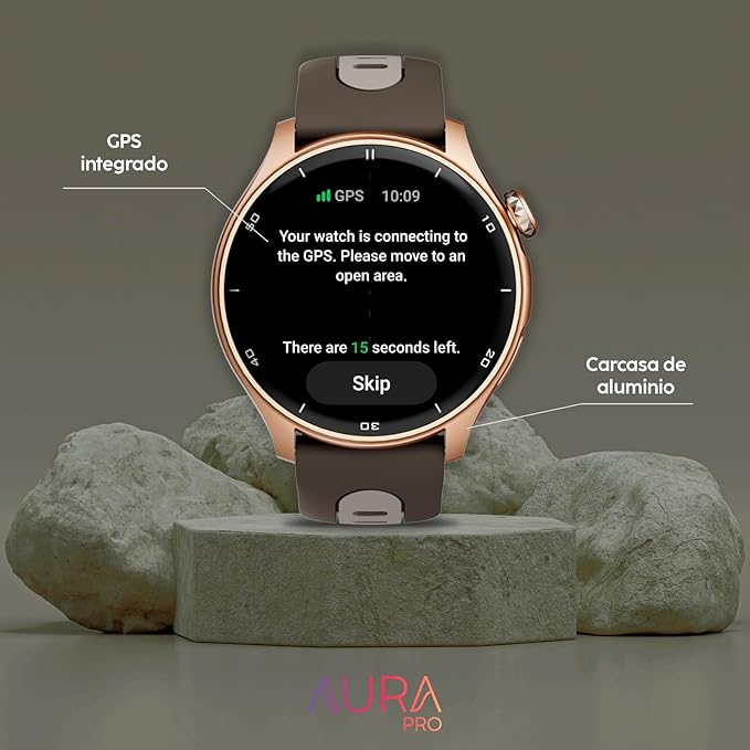 Cubitt Aura Pro Smartwatch/Fitness Tracker with 1.43" Touch AMOLED Screen, Bluetooth Call, Built in GPS, 60+ Sports, Blood Oxygen, Heart Rate, Stress/Sleep Monitor, Waterproof, Step Counter, Compass