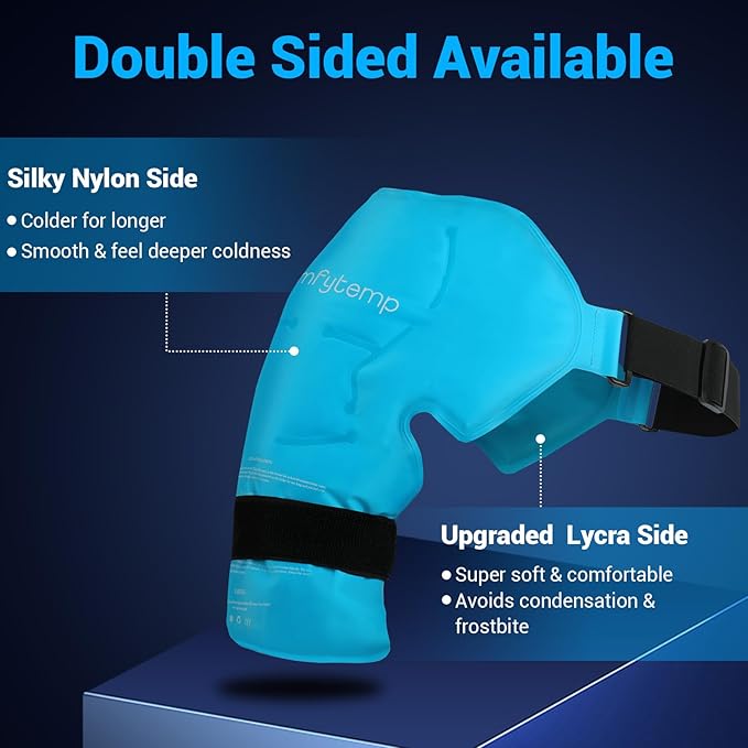 Comfytemp Shoulder Ice Pack Rotator Cuff Cold Therapy Wrap, FSA Eligible, Gel Ice Packs for Injuries Reusable, Instant Cold Compress Shoulder Brace for Pain Relief, Surgery Recovery Item Gift (Large)