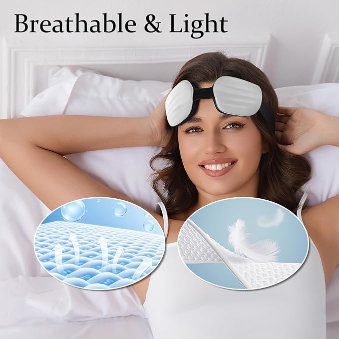Sleep Mask for Side Sleeper Women Men, Eye Mask for Sleeping Light Blocking, Zero Eye Pressure 3D Sleeping, Gery