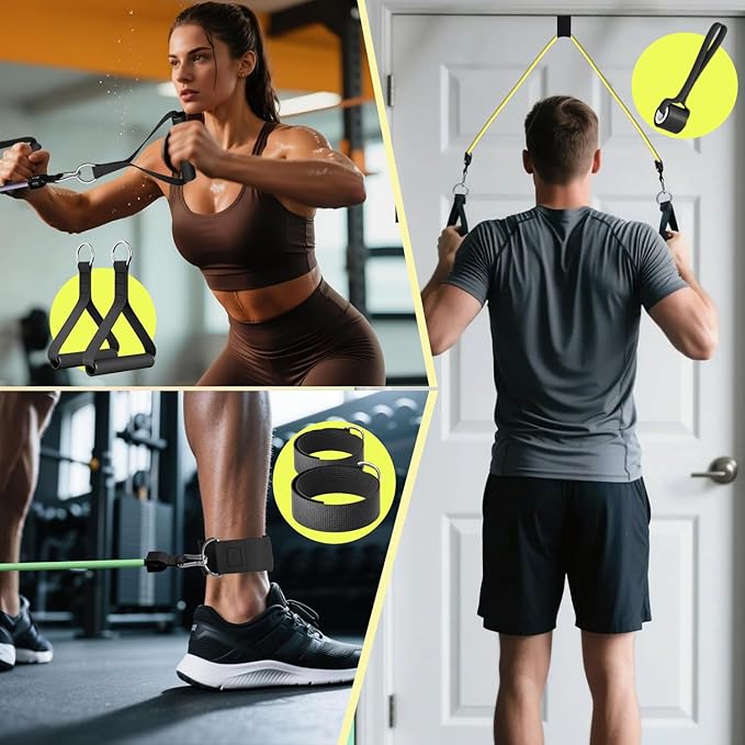 WHATAFIT Resistance Bands, Exercise Bands,Resistance Bands for Working Out, Work Out Bands with Handles for Men and Women Fitness, Strength Training Home Gym Equipment
