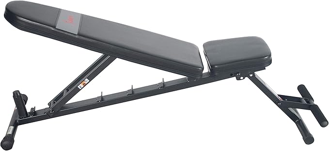 Sunny Health & Fitness Compact Premium Incline Bench Press Bar Rack Set & Optional Leg Extension Developer, Preacher Curl for Solid Strength Training Home Gym