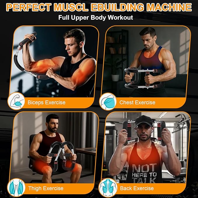 Twister Arm Trainer, Adjustable Chest Workout Equipment for Men & Women, Ergonomic Home Gym Strength Trainer, Muscle Builder & Strength Training with Anti-Slip Handles & Carry Bag for Arms, Chest