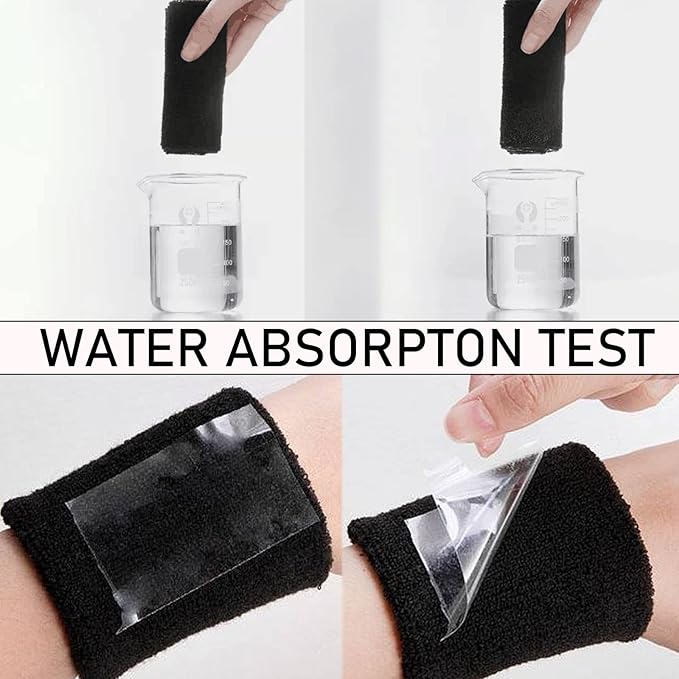 10 Pair Sweat Bands for Wrists,Tennis Wristband Absorbing Cotton Terry Cloths Arm Sweat Bands for Women Men Wrist Band for Football Basketball, Running