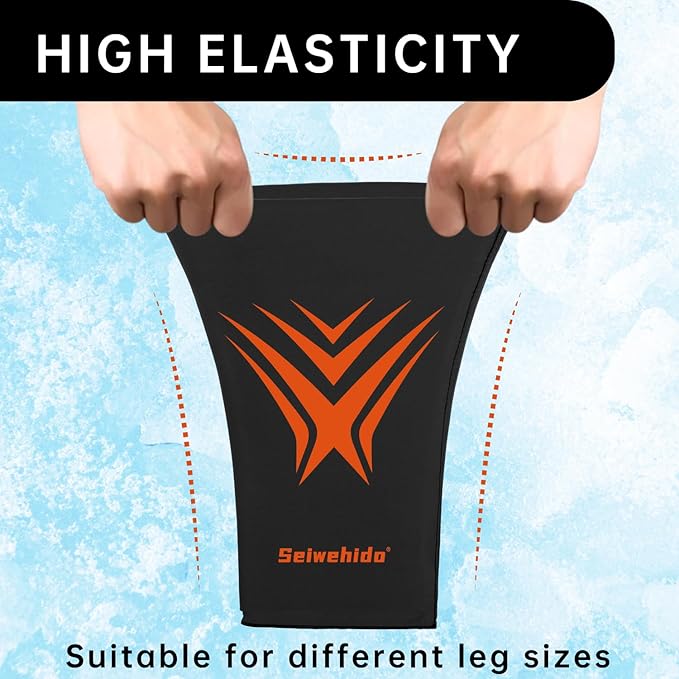 Extended Knees Ice Pack for Injuries Freeze Compression Sleeve Reusable Soft Gel Ice Wrap for Leg Swelling, Knee Replacement Surgery, Cold Compress Therapy for Arthritis, Meniscus Tear and ACL