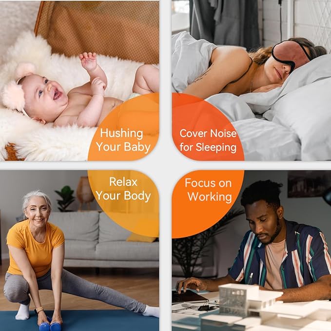 Sound Machine White Noise Machine with 30 Soothing Sounds 36 Levels Volume 5 Timers and Memory Function Effectively Blocks Noise Ideal Sleep Machine for Baby Kids Adults… (Black)