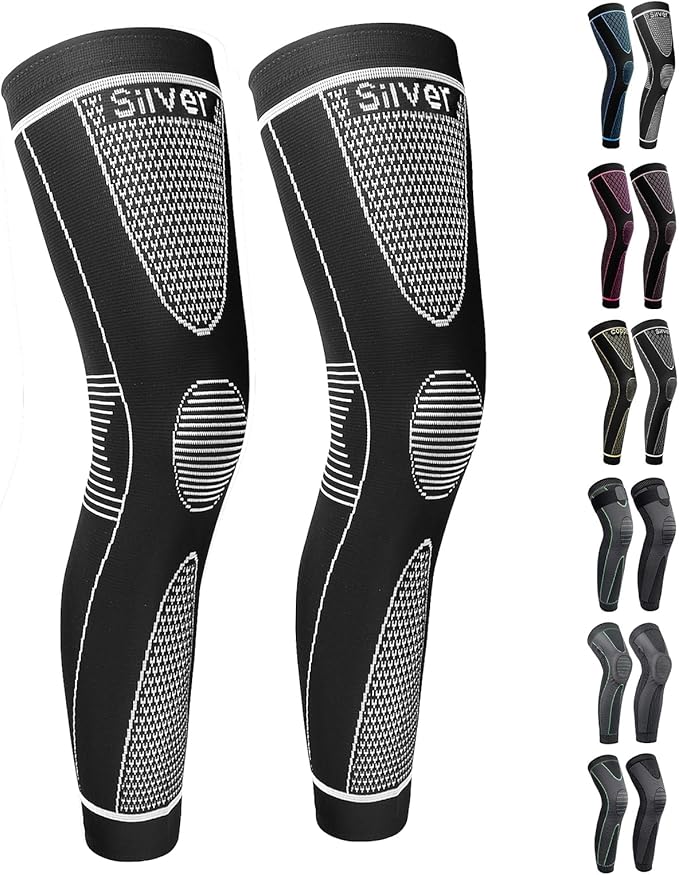 Full Leg Sleeves Long Compression Leg Sleeve Knee Sleeves Protect Leg, for Man Women Basketball, Arthritis Cycling Sport