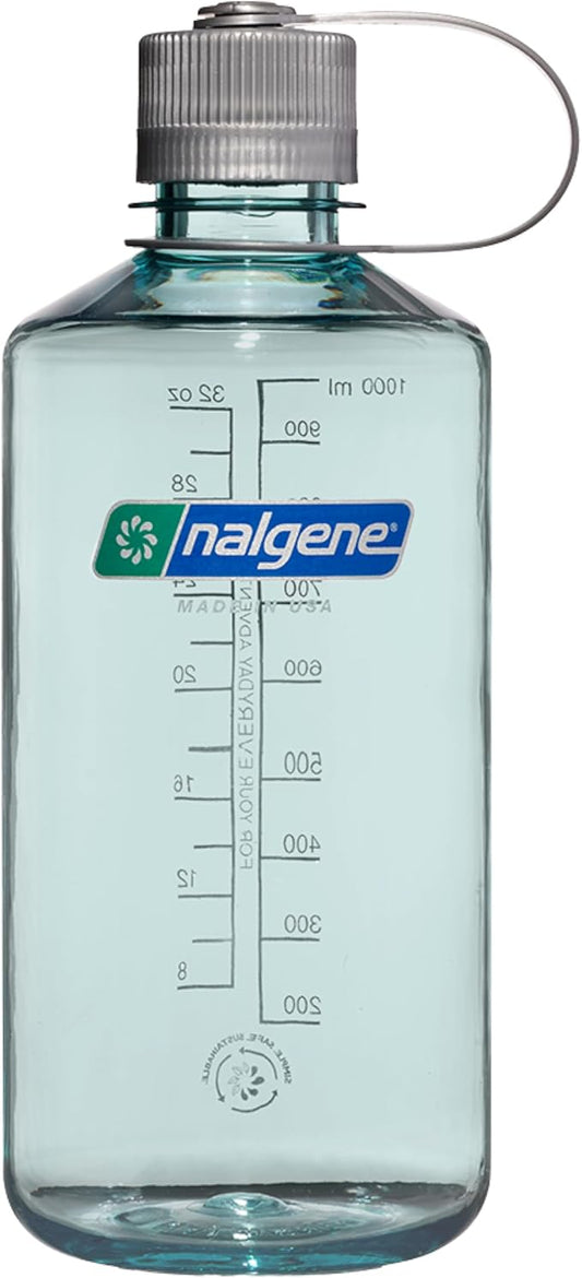 Nalgene Leak Proof Tritan BPA-Free Water Bottle - 32 oz Narrow Mouth - Made in the USA for Outdoor Use & Daily Hydration (Seafoam)