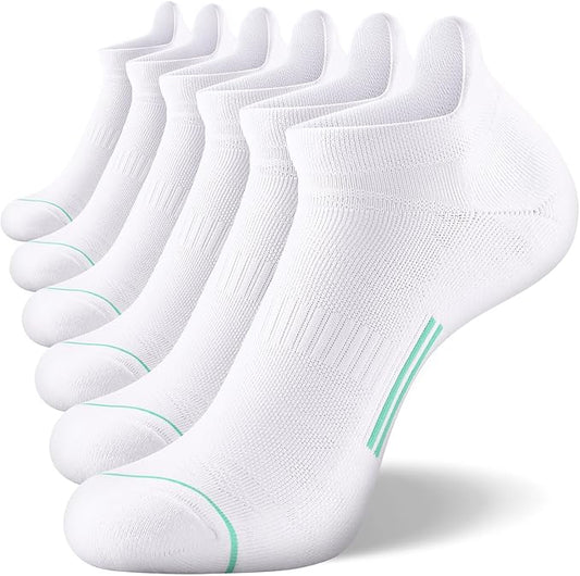 FITRELL Men's 6 Pack Ankle Running Socks Low Cut Cushioned Athletic Sports Socks 7-9/9-12/12-15