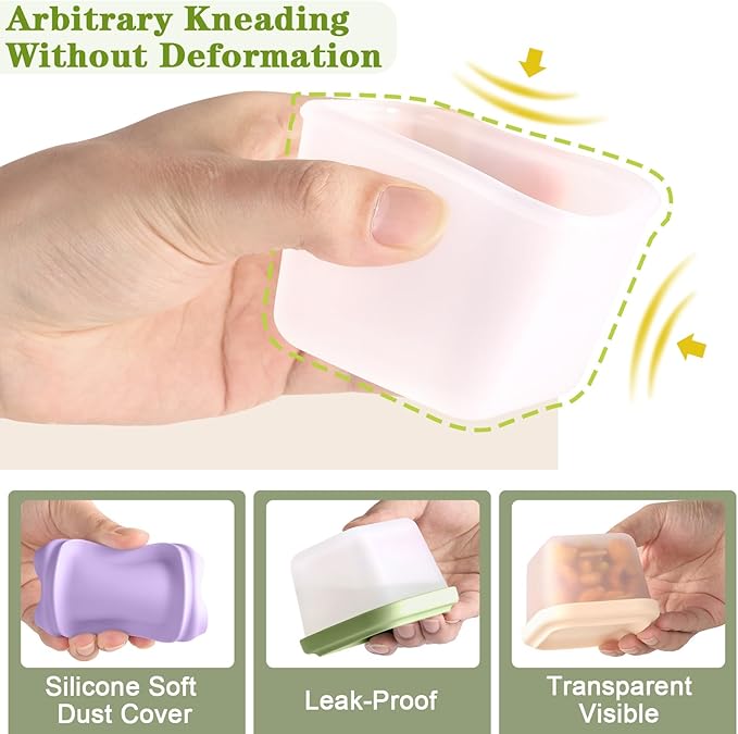 6 Pack 9 oz Silicone Snack Container for Kids, Reusable Silicone Food Storage Containers with Lid, Meal Prep Storage for Fruit, Kids Lunch Box for Travel, Home