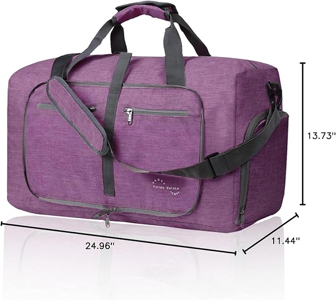 Felipe Varela Duffle Bag with Shoes Compartment and Adjustable Strap,Foldable Travel Duffel Bags for Men Women,Waterproof Duffel Bags