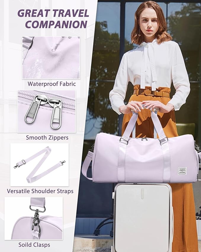 Gym Bag Womens,Travel Duffel Carry on Bag Sport Tote Bag Weekend Overnight Bag