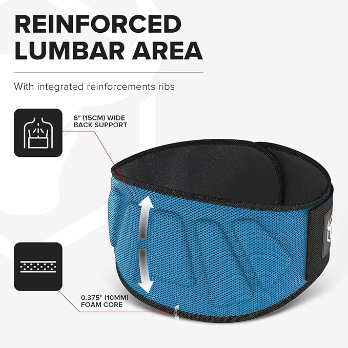 Weightlifting Belt For Men and Women - 6 Inch Auto-Lock Weight Lifting Back Support, Workout Back Support for Lifting, Fitness, Cross Training and Powerlifitng