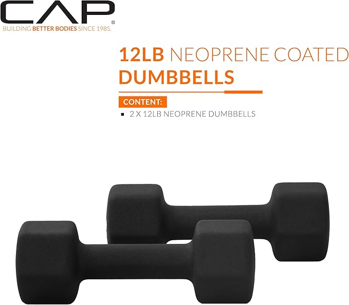 CAP Barbell Neoprene Dumbbell Weights Pairs & Sets | Multiple Colors
