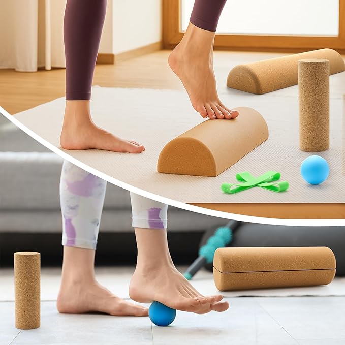 Soulchen Balance Board Trainer, Cork Foot Strengthener, Textured Natural Ankle Stability Trainer for Enhanced Foot Function, Balance Stability, Mobility Support, Improve Mobility and Prevent Falls