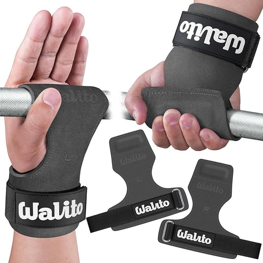 WALITO Weight Lifting Wrist Strap, Double Leather Weightlifting Wrist Straps for Gym Strength Training, Neoprene Padded Wrist Wraps - for Men & Women (Pair)