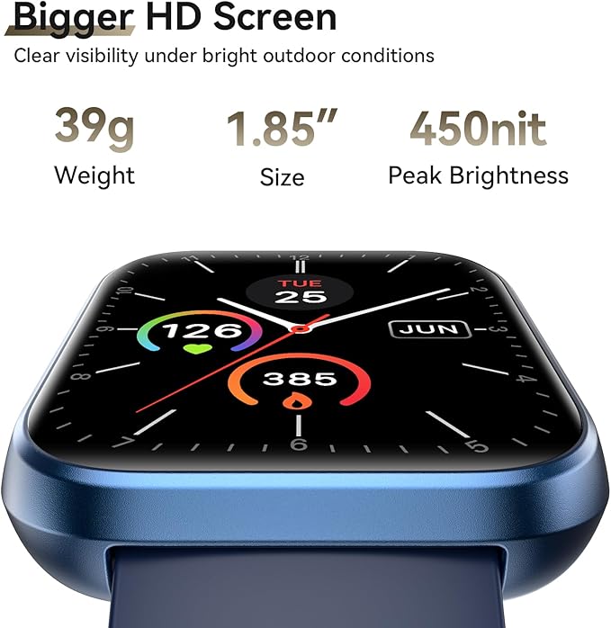 Smart Watches for Women Men, 1.85" Screen Smartwatch Compatible iPhone Android Phone (Answer/Make Call), 24/7 SpO2 Sleep Heart Rate Monitor,3ATM Waterproof, Fitness Tracker Watch 120+ Sport