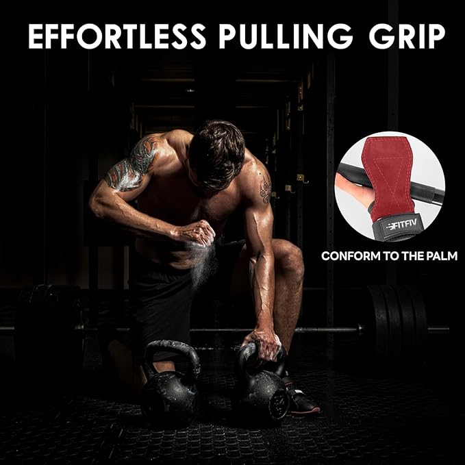 Weight Lifting Wrist Strap, Double Leather Weightlifting Wrist Straps for Gym Strength Training, Neoprene Padded Wrist Wraps - for Men & Women (Pair)