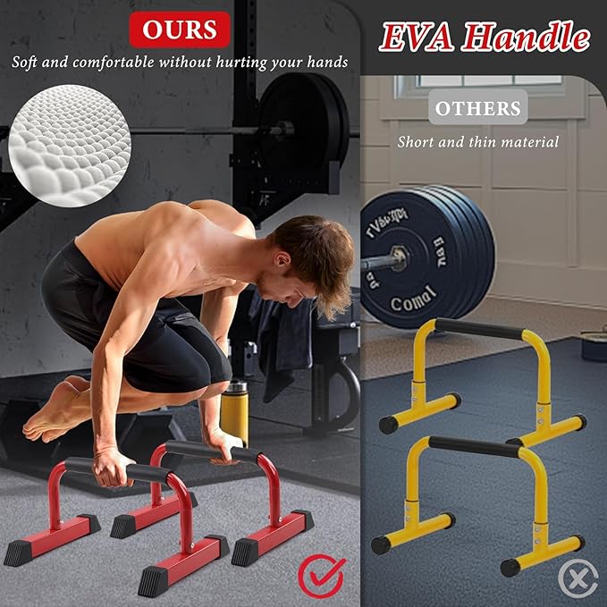 Push Up Bar, 700 LBS Potable Dip Bar with EVA Handle for Home GYM Gymnastics Calisthenics Equipment Apartment Courtyard Balcony Exercise Fitness Upper Body Arm Back Man Woman Kid