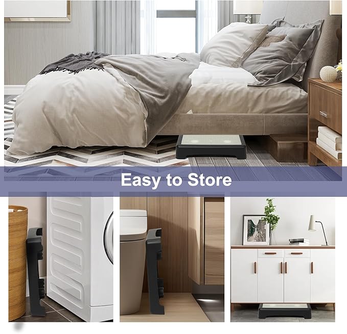 Mobility Step Stool, Glow in The Dark Portable Non-Slip Step Platform for Adult Elderly Kids, Step Riser for Car, Bed, Door, Stair, Bathroom