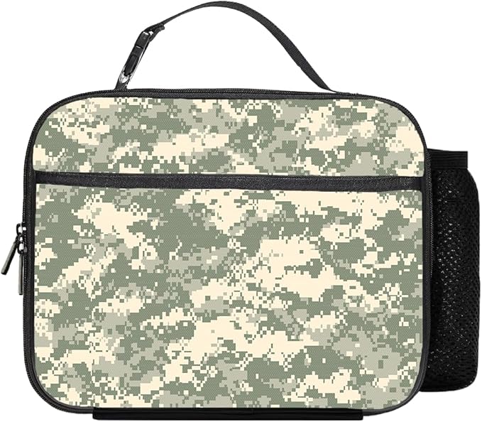 Camo Lunch Bag Reusable Insulated Camouflage Lunch Box Keep Food Cooler Thermal Lunch Tote for Women Men