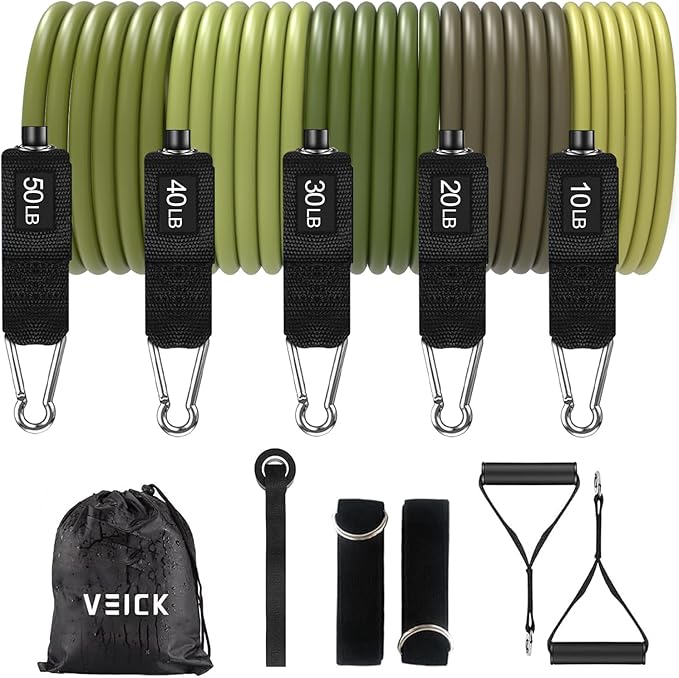 VEICK Resistance Bands, Exercise Bands, Workout Bands, Resistance Bands for Working Out with Handles for Men and Women, Exercising Bands for Fitness Weights Work Out at Home
