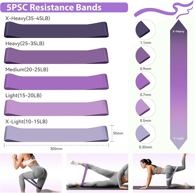 HASHMUST Pilates Ring Kit 12 PCS for Women, Home Workout Equipment with Magic Circle, Mini Exercise Ball, Resistance Bands, Massage Lacrosse, Yoga Strap, Full-Body Fitness Set for Toning & Gift