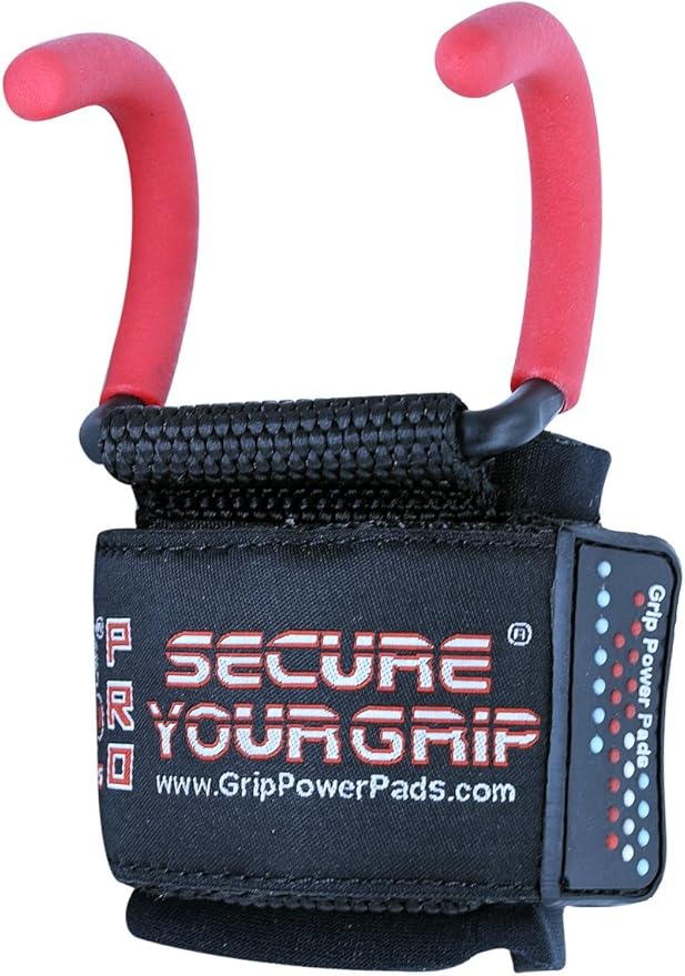 Weight Lifting Rod Hooks Heavy Duty Wrist Wraps Power Weight Lifting Training Gym Grips Straps Set of 2