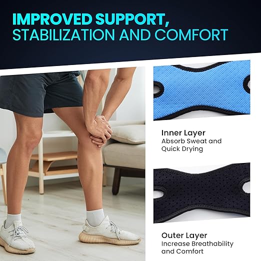 Welnove Patellar Tendon Support Strap - 2 Pack Knee Braces for Men and Women - Knee Pain Relief Adjustable Knee Strap for Running, Workout, Arthritis, Jumper, Tennis Injury Recovery (Black, L)