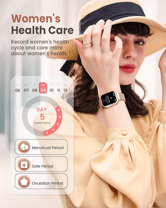 Smart Watch for Men for Android iPhone: Smart Watch with 100 Day+Battery Life Make/Answer Call Blood Oxygen Sleep Heart Rate Monitor 5ATM 120+ Sport Mode Fitness Tracker Watch Pedometer Gold 2Band