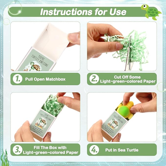 Wettarn 24 Sets Appreciation Gifts Turtle Stress Balls with Support Gift Boxes You Are Awesome Inspirational Party Favors for Employee Coworker Friend Office Positive Stress Relief Toys