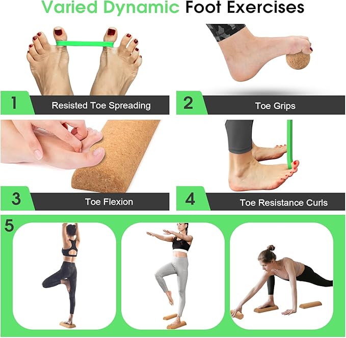 Balance Board, Premium Cork Balancing Board, Foot Strengthener for Enhanced Foot Function, Ankle Stability Trainer for Balance Stability, Improve Mobility & Prevent Falls