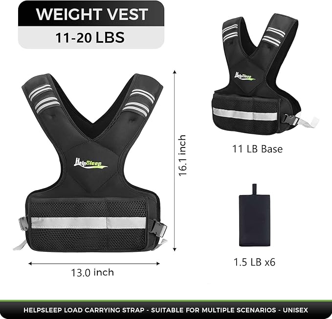 Adjustable Weighted Vest for Men Women, 4-10lb/11-20lb/20-32lb Vest with 6 Ironsand for Weights Running Workout and Training, Adjustable Body Weight Vest Exercise Set for Running, Walking