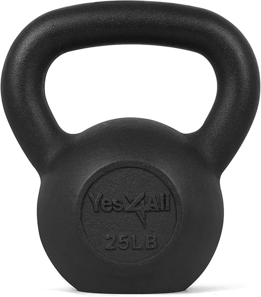 Yes4All 5-80 lbs Cast Iron Kettlebell for Dumbbell Weights Exercises, Gym, Full Body Home Workout Equipment, Push up, Grip and Strength Training