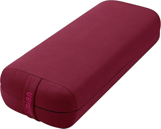 Simian Premium Meditation Bolster - Rectangular Support Cushion with Velvet Cover, Washable, for Restorative & Yin Yoga