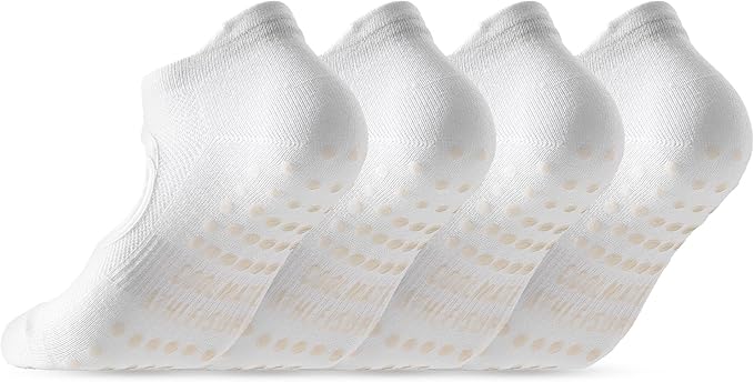 CoolMate Pilates Socks with Grips for Women, Yoga Socks, Crew Non Slip Women for Workout, Barre, Pilates Gifts