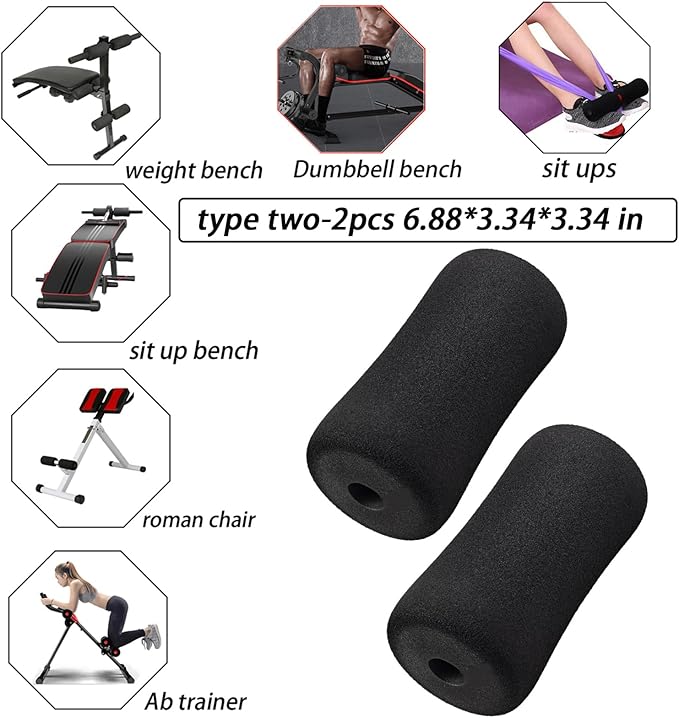 Foot Foam Padding(6.88 * 3.34 * 3.34 in), High Density Pads on Inversion Table, Workout Bench, Sits Ups Replacement Parts, Home Gym Accesories
