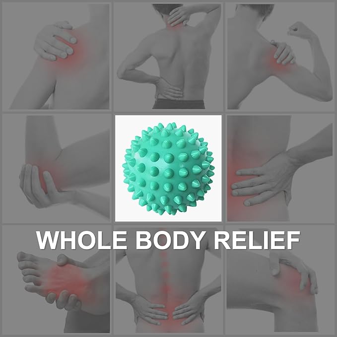 LEZER Spiky Massage Ball, Trigger Massage Point, Plantar Fasciitis, Deep Tissue Myofascial Release Tool, Foot Massager, Muscle Knot Relief, Physical Therapy, Set of 3