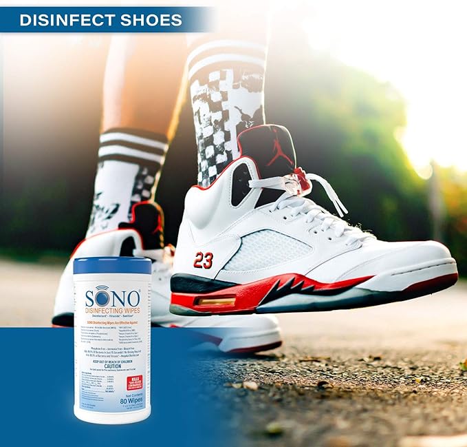 SONO Disinfecting Wipes - Alcohol-Free, No Bleach, Medical-Grade I Multi-Surface Cleaning for Home, School, Office, Hospital, Gym I Gentle on Electronic Devices I Everyday Use I 80 CT