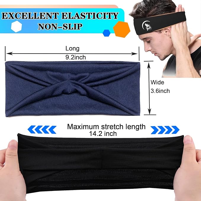 3pcs Sports Sweat Bands Headbands Men Head Sweat Band Headbands for Men Skull Sweatbands Mens Women