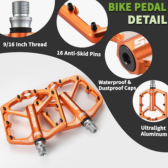 MTB Bike Pedals, Lightweight Bicycle Pedals for BMX/MTB -Universal Lightweight Aluminum Alloy Platform Pedal