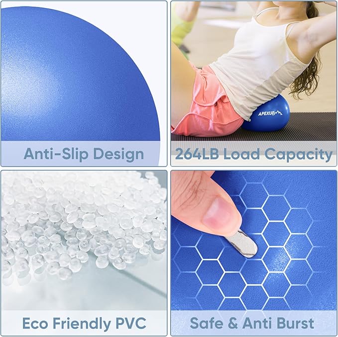 APEXUP Yoga & Pilates Ball - Anti Slip Heavy Duty Gym Ball for Fitness, Balance & Core Workout