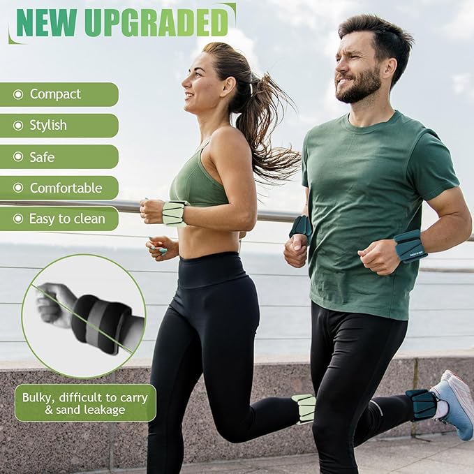 Ankle Weights Set of 2 (1 lb/2 lb/3 lb Each) Adjustable Wrist Weights for Women Men Wearable Arm Leg Weight for Pilates, Running, Walking, Workout, Yoga