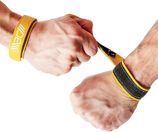 WARM BODY COLD MIND Leather Wrist Wraps for Weightlifting, Powerlifting, Gym – Heavy Duty Wrist Straps for Strength Training, for Men & Women