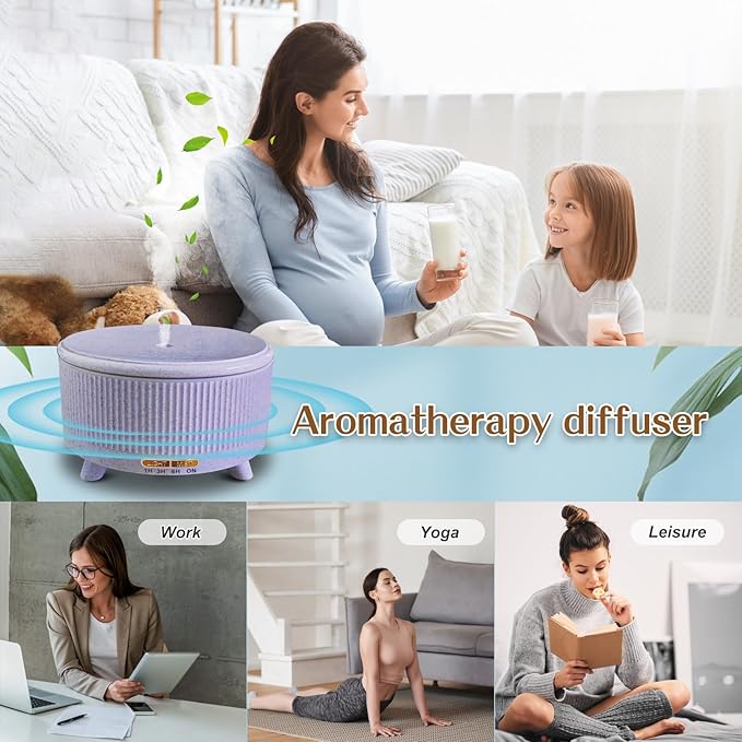 Essential Oil Diffusers for Home 500ml,Aromatherapy Diffusers for Essential Oils Large Room with 7 Colors Lights & 3 Mist Mode Waterless Auto Off,Cool Mist Humidifiers for Decor,Purple